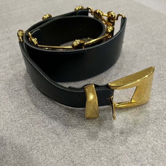[M/Max34”/W1”]Vintage Women Belt with Gold Tone Hardware - Picture 2 of 8
